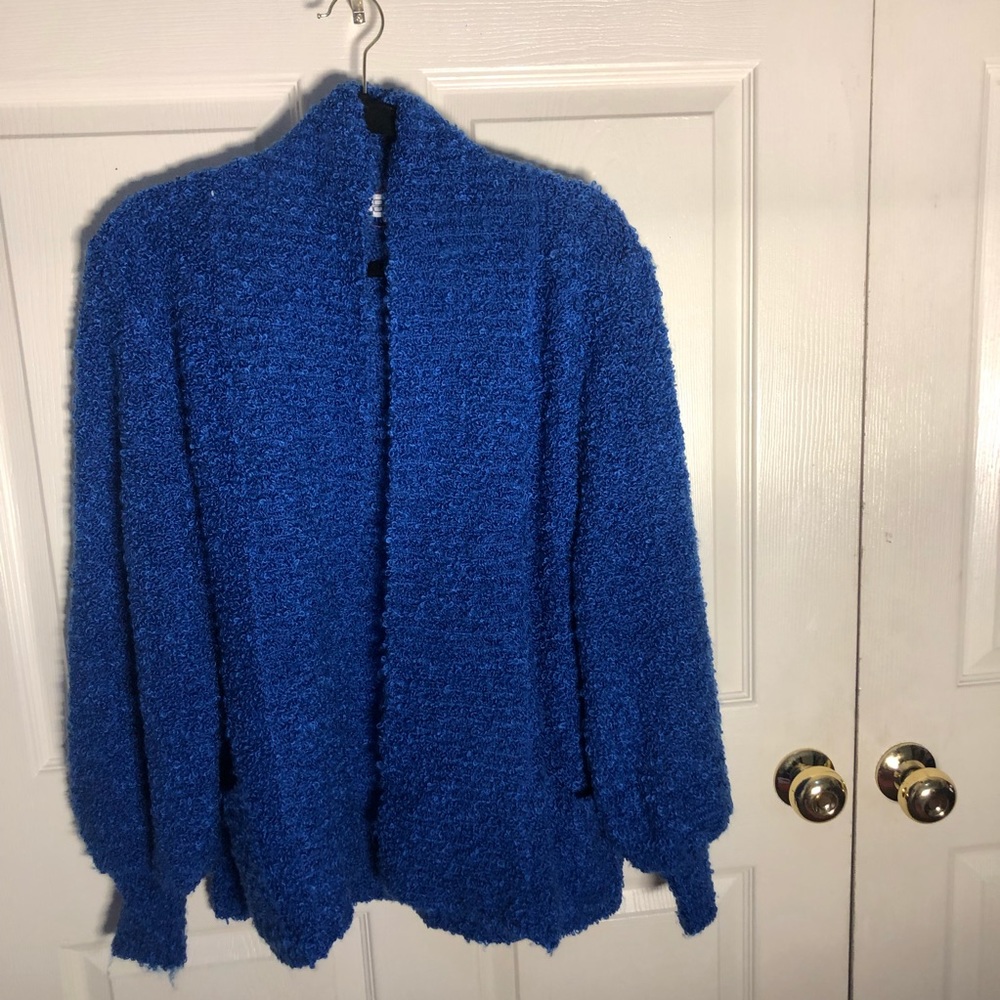 Medium Royal Blue fuzzy Cardigan